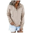 thumbnail image 5 of Vedolay Womens Plus Sweatshirts Fashion V-Neck Pullover Sweaters Sweatshirt Casual Long Sleeve Knit Tops Womens Fashion Khaki,M, 5 of 5