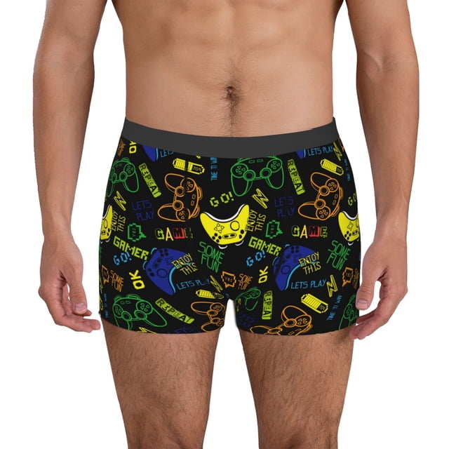 Balery Game Play Calzoncillos bóxer para hombre, ropa interior de algodón suave y transpirable con cinturilla de nailon-XX-Large