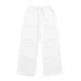 thumbnail image 5 of Smsaxvxz Sweatpants for Men Lightweight Elastic Waist Drawstring Jogger Pants Casual Loose Straight Leg Trousers with Pockets White XL, 5 of 7