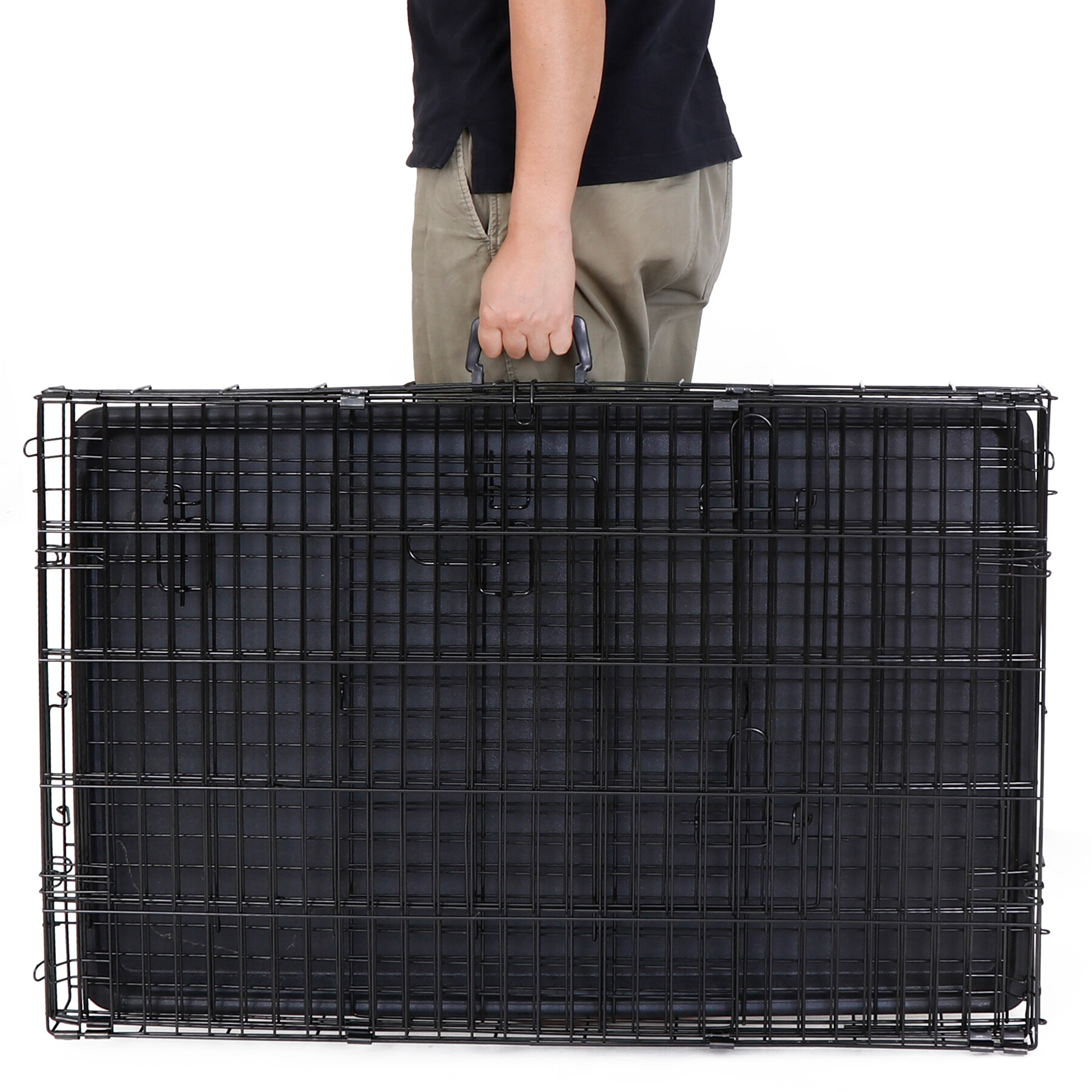 ZenStyle 36" Folding Metal Dog Crate with 2 Doors photo 8