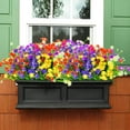 thumbnail image 4 of 10 Bundles Outdoor Artificial Fake Flowers UV Resistant Shrubs Plants, Faux Plastic Greenery Gypsophila for Indoor Outside Hanging Plants Garden Porch Window Box Home Decoration, 4 of 14