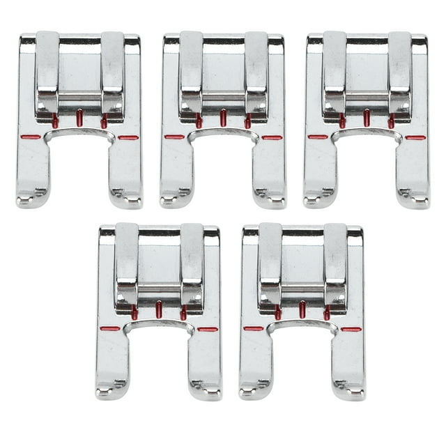 5 prensatelas para puntada de satén de acero inoxidable, multifuncionales, accesorios para máquinas de coser domésticas.