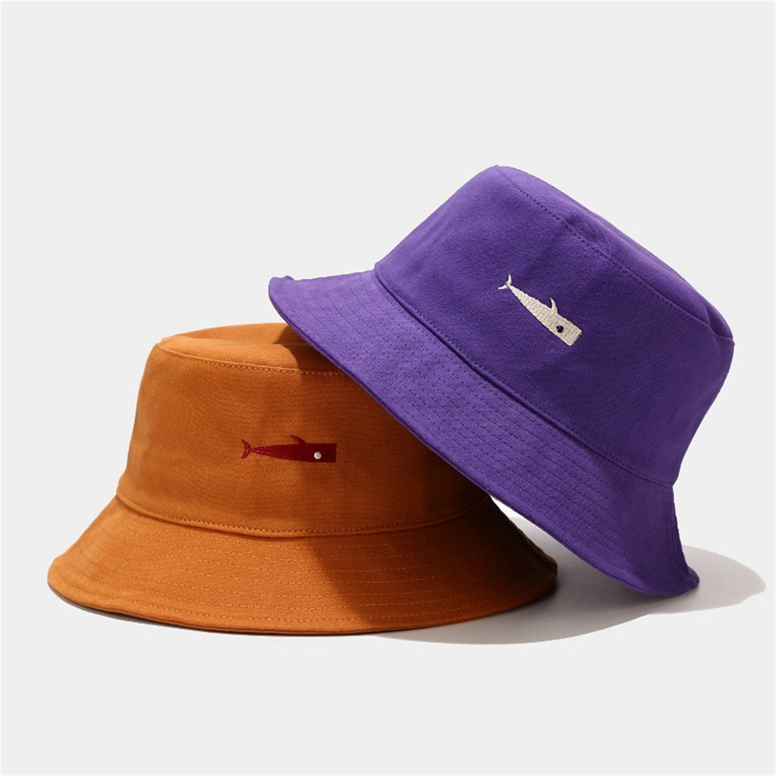 Aofa Simple Fish Embroidery Bucket Hat 