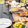 thumbnail image 4 of Nuu Garden Patio Dining Set 7 Pieces Outdoor Dining Set for 6 Patio Textilene Chairs with C-Shape Leg, Dining Table with 1.57" Umbrella Hole for Lawn Garden Deck, Brown, 4 of 10