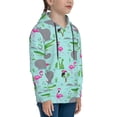 thumbnail image 3 of Daiia Hippo With Flamingos And Crocodiles for Boys Fashion Hoodies & Sweatshirts with Kangaroo Pocket,Hooded Sweatshirt for Kid, Breathable& Moisture Wicking-Medium, 3 of 6