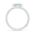 thumbnail image 2 of ANGARA Natural Bezel-Set Oval 1 ct Aquamarine and Diamond Ring in 14K White Gold for Women (Size-8x6mm) | March Birthstone, Birthday, Anniversary, Jewelry Gift for Women | Natural Aquamarine Ring, 2 of 10