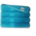 thumbnail image 2 of World Famous Royal Comfort 100% Cotton Bath Towel Size 27x54 at 17.5 lbs per dz Weight ! Pack of 4 Turquoise Towels. DO not Settle for Less! Towels for Pool, Gym, Spa ,and Dorm., 2 of 5