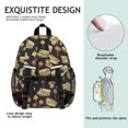 thumbnail image 3 of School Bus and Traffic Signs Black Pattern Backpack for School, Cute School Bag with Adjustable Shoulder Straps and Padded Back, 15"x11.42"x5.5", 3 of 3