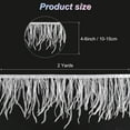thumbnail image 3 of Fleco de Plumas de Avestruz Uxcell, 2 Yardas 4-6" Fleco de Plumas Naturales y Esponjosas para Manualidades [Blanco], 3 of 7
