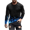 thumbnail image 2 of Tawop Tshirts Shirts for Men Crew Neck Long Sleeve Pullover Graphic Casual Blue L, 2 of 5
