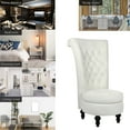 thumbnail image 4 of Tolead Living Room Chair Royal Velvet High Back Armless Chairs, Retro Elegant Luxury Throne Chair, Upholstered Tufted Accent Seat w/Storage, Living Room, Beige, 4 of 6