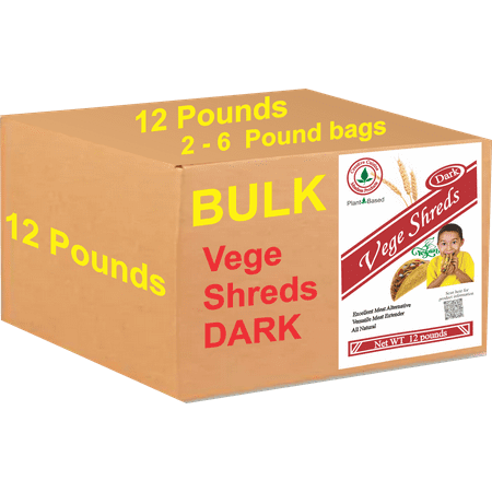 Vege Shreds Dark, Veggie Meat, Shredded Beef, Shredded Dark Meat , Bulk 12 pounds, FREE Shipping