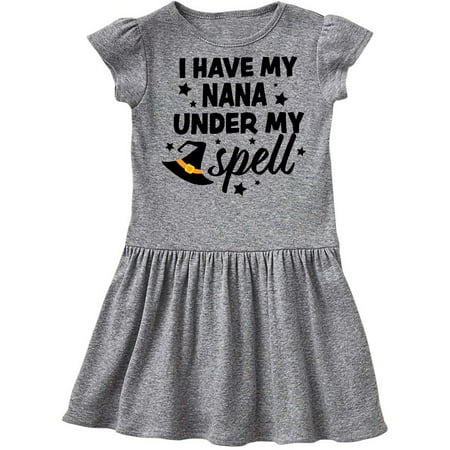 

Inktastic I My Nana Under My Spell with Cute Witch Hat Gift Toddler Girl Dress
