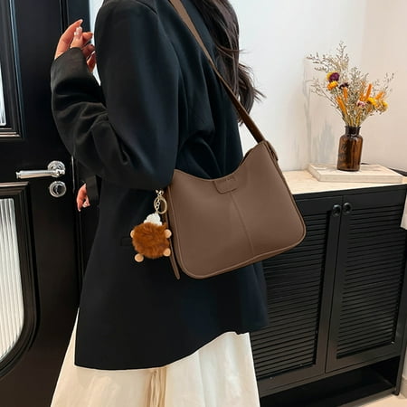 JZCHUNTOY Vintage Textured Bucket Bag for Women Fashion Versatile Shoulder Bag Trendy Crossbody Purse Large Capacity Durable Handbag for Daily Use Shopping Dates and Travel