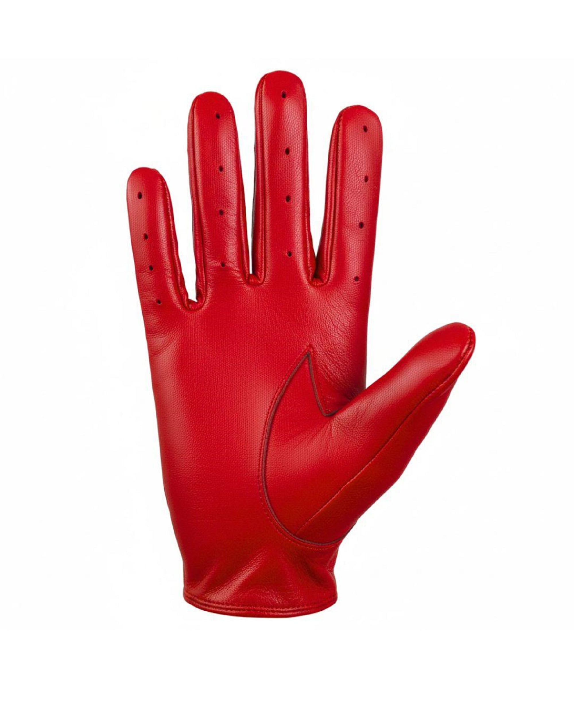 Genuine Leather Full Finger Driving Gloves, Motorcycle Gloves For Men