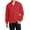 Classic Red, variant on Full Zip Fleece Hoodie Cotton Polyester Blend Jersey Lined Hood Long Sleeve