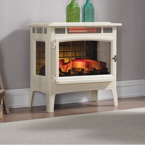 Infrared Electric Fireplace Stove, White Tabletop Electric Fireplace