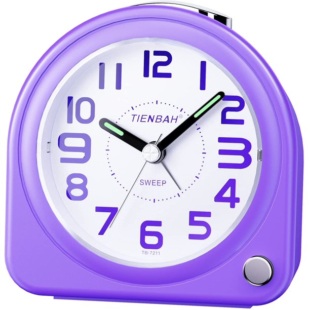 Reloj despertador analógico sin tictac con función de luz de repetición de música, adecuado para mesita de noche, decoración de sala de estar de hotel, lectura fácil para ancianos y niños Fason CDWJ542