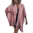 thumbnail image 3 of 2PCS Ladies Crochet Open Knit Fringe Cape Shawl Sweater Cardigan, 3 of 8