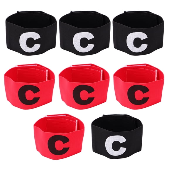ADDHAT 8Pcs Football Armbands Black Lightweight Adjustable Comfortable for Team Use
