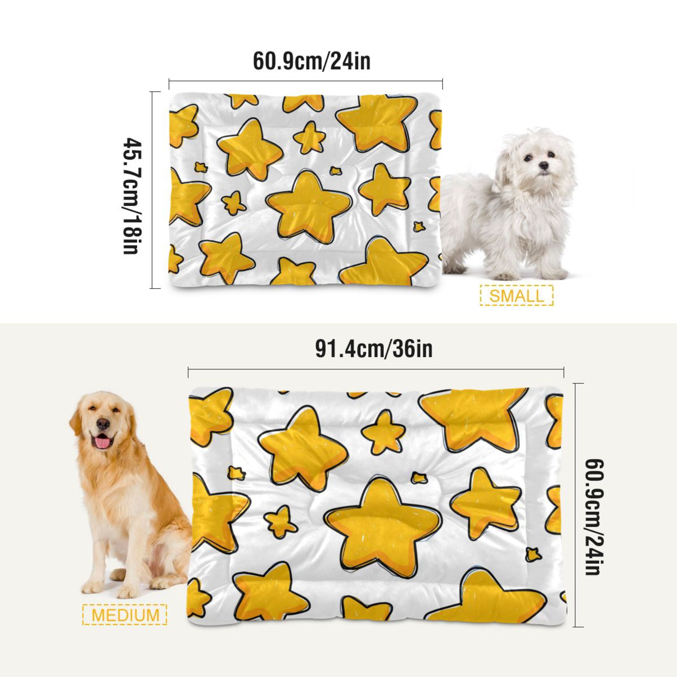 Cozy Mat Pet Bed Indoor Outdoor Warm Soft For Cat Dog Puppy(S/M) Stars Icon