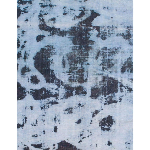 Ahgly Company Indoor Rectangle Abstract Azure Blue Abstract Area Rugs, 7' x 9'