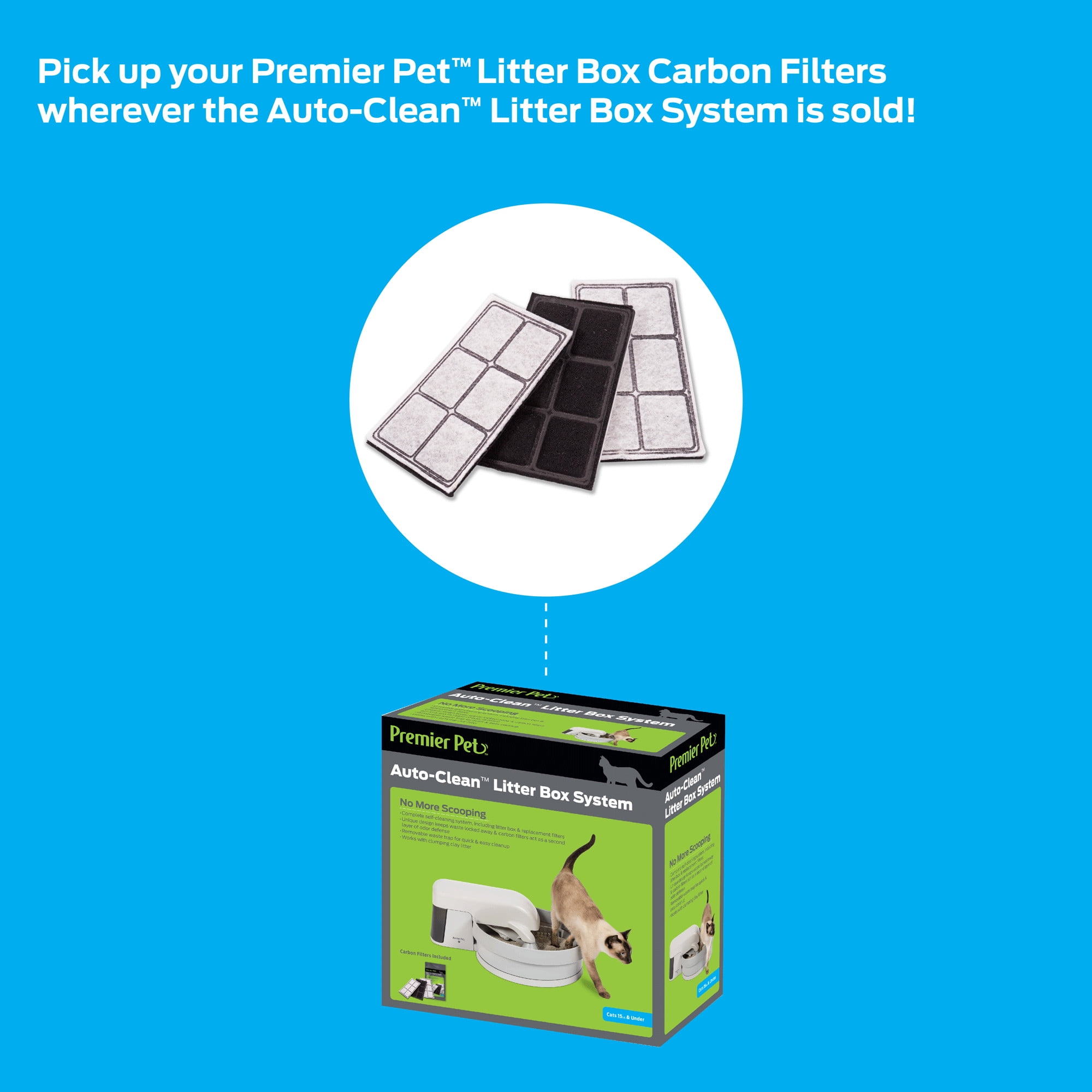 Premier Pet Litter Box Carbon Filters for Auto-Clean Self-Cleaning