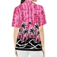 thumbnail image 3 of HAPPY BAY Women's Casual Beach Hawaiian Blouse Shirt Cute Blouses Short Sleeve Button Up Dress Tops Tee Shirts Tank Top Women S Landscape, Pink, 3 of 4
