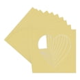 thumbnail image 3 of Soft Yellow Picture Frame Mat for 14x14 Frames - Heart Opening for 12x12 Photos - 10 Mats, 3 of 7