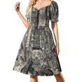 thumbnail image 1 of Vestido monocromático de manga corta vestido largo para mujer vestidos de cumpleaños para mujer tendencia de ropa de mujer 2025, 1 of 6