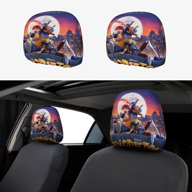 Los Inseparables Funda Protectora Universal para Reposacabezas de Coche, Funda Elástica para Reposacabezas de Asiento de Auto, Funda de Tela Antipolvo, Accesorios de Interior 2 Piezas