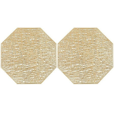 

NUOLUX 2pcs Table Mat Modern Hollowed Octagon Shape Placemat Table Decoration Pad