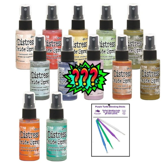 Tim Holtz Distress Oxide Spray Bundle New 2019 Colors (Super Bargain Mixed Set of 12)