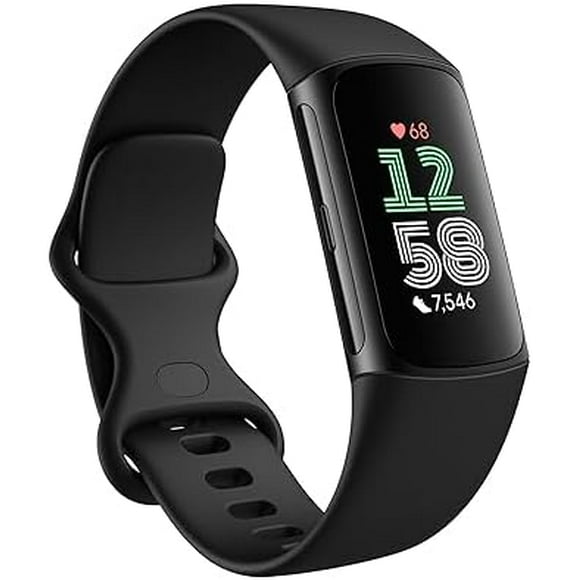 yeuweold Fitbit Charge 6 Fitness Tracker with Google apps, Heart Rate on Exercise Equipment, GPS, Health Tools and More, Obsidian/Black, One Size