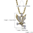 thumbnail image 3 of Classic Punk Style Motorcyclist Golden Color Accessories Animal Eagle Wing 14K Yellow Gold Pendant Necklace Men's Jewelry, 3 of 7