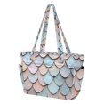 thumbnail image 2 of FORMRS Tote Bag for Women Quilted Large Capacity Travel Work Carry On Shoulder Handbag, Blue Shimmering Pattern, 2 of 7