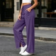 thumbnail image 5 of Gytharion Women's Straight Leg Sweatpants High Waist Side Slit Lounge Pants Elastic Waist Relaxed Fit Casual Pants with Pockets for Travel, 5 of 8