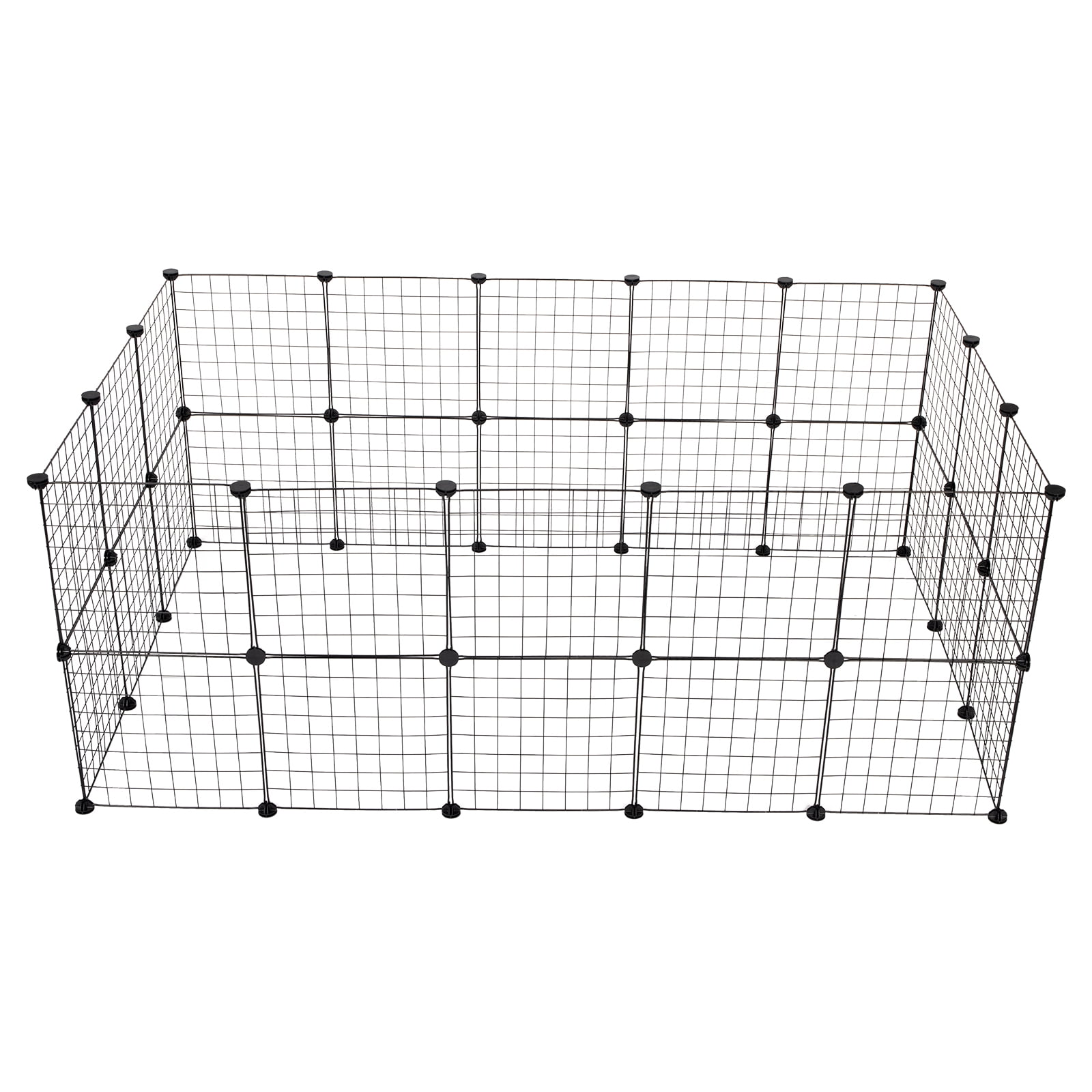 KAAYEE Small Animal Playpen, Guinea Pig Cages, Pet Kennel, Rabbit Cage Puppy Kitten Wire Crate Fence Tent 32PCS, Black