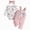 H233-Pink, variant on masbird Baby Girl Clothes 0 3 6 9 12 18 24 Months Outfits Long Sleeve Knitted Romper & Heart Pants Fall Winter 3Pcs,Pink,3-6 M