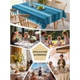 thumbnail image 5 of Turquoise Teal Ombre Table Cloth, Farmhouse Modern Abstract Striped Waterproof Tablecloth for Rectangle Tables, Reusable Washable Fabric Table Cover for Restaurant Kitchen Dining Tables 60"x120", 5 of 6