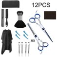 thumbnail image 1 of Juego de tijeras para cabello de 12 uds, tijeras de peluquería, tijeras para cortar cabello de acero inoxidable, tijeras para adelgazar el cabello para hombres, mujeres y niños, 1 of 1