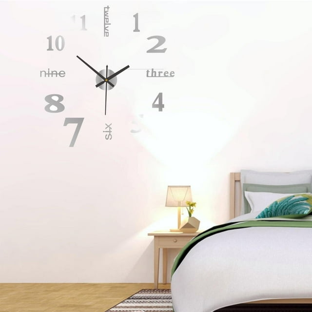 Frameless DIY Wall Clock Large Modern Design Decor DIY Wall Clock for Home Decorations