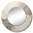 thumbnail image 2 of Designart "Pink and Gold Pottery in Minimalism I" Abstract Spirals Rund Mirror For Wall Decor - Large Beige Round Printed Mirror -Modern Round Living Room Mirror - 23" x 23", 2 of 6