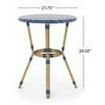 thumbnail image 6 of Patio Furniture Sets Outdoor PE Rattan and Aluminum 3 Piece French Bistro Set, Dark Teal & White, and Bamboo Finish,Outdoor Patio Furniture Sets, 6 of 11
