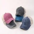 thumbnail image 4 of Biekopu Mesh Baseball Caps for Women Vintage Ponytail Dad Hats Adjustable Plain Trucker Hats, 4 of 4