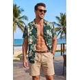 thumbnail image 4 of COOFANDY Men's Floral Hawaiian Button Down - Short Sleeve Tropical Summer Beach Shirt, 4 of 9