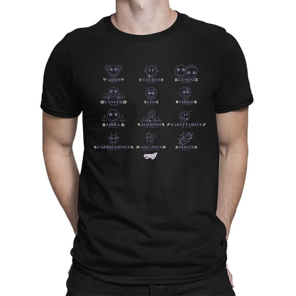 Zodiac Smiley Signs - Astrological Horoscope Emoji Men's T-shirt
