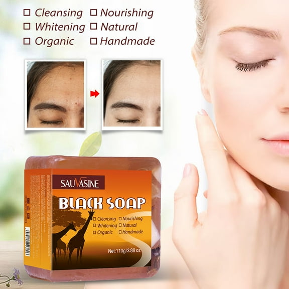 KeirineCC Black Soap,Cleansing Bar Face Wash Black Soap, Cleansing Of The Body,NaturalBar Soap, Handmade Soap Bar, Women & Men - All Skin Types - Bathroom Essentials