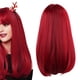 thumbnail image 4 of Peluca de fibra de alta temperatura, peluca roja larga y recta, pelucas de cosplay, peluca larga y recta, ultra sensible, 4 of 8
