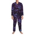 thumbnail image 3 of Balery Lilac Pijama para Hombre de Dos Piezas con Manga Larga, Conjunto de Dormir y Descanso Suave con Bolsillos-Small, 3 of 7
